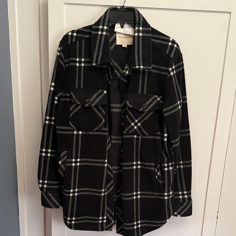 Black and White Plaid shacket